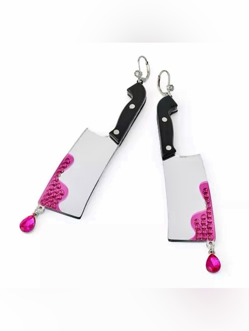 Betsey Johnson  Cleaver Drop Earrings Betsey put tiny crystal as signature.
